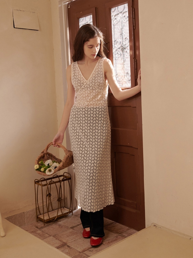 FOGGY FLOWER MAXI DRESS_IVORY (EEOU1OPR01W)