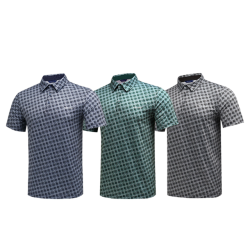 김영주골프 남성 쿨링 패턴 카라 반팔티셔츠