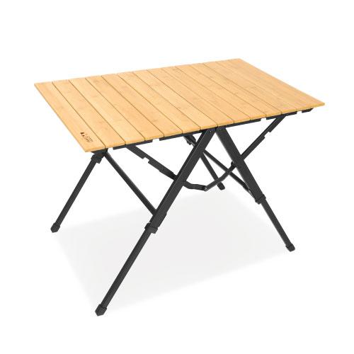 스노우라인 이지 폴딩 대나무 테이블 80cm/ 3단 높이조절 야외 원액션 접이식 UV코팅