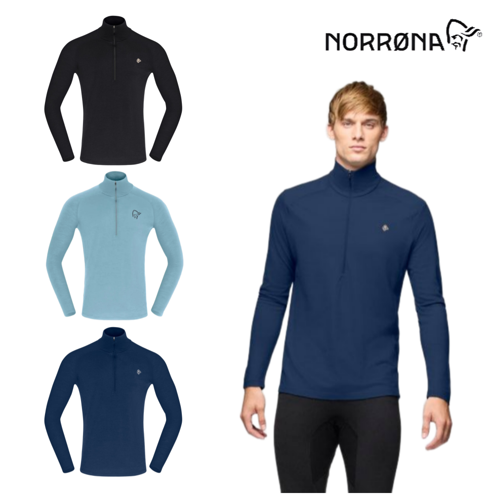 노로나 페뮨드 퓨어 울 짚 남성용 (2771-25) / 등산 트레킹 반집업 티셔츠