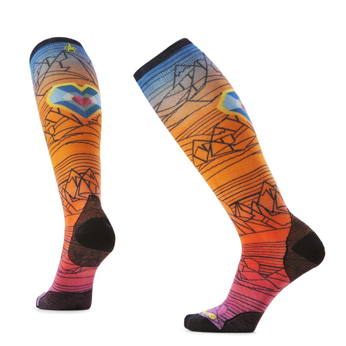 스마트울 Ski Zero Cushion Geo Peaks Print OTC Socks