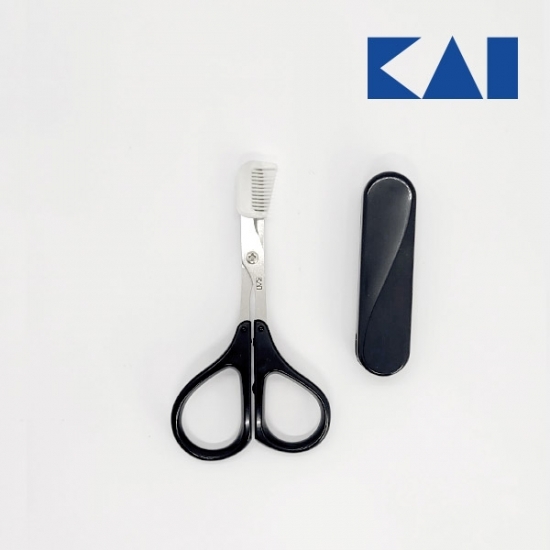 KAI 카이뷰티 눈썹정리 빗달린 눈썹가위 케이스포함 (KQ-1185)