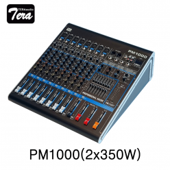 TERAaudio PM1000 파워드믹서 10ch (8mono+1stereo/MP3/블루투스) 2x7BAND EQ, 16DSP,  2x350W