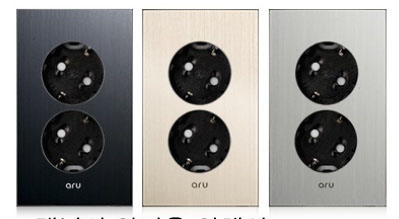 접지 2구 콘센트 [아루 색상:실버 국산]