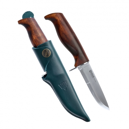 [H-200005] 헬레 나이프 스파이더 12C27 강재 부시크래프트 캠핑 칼_다크 버치 핸들