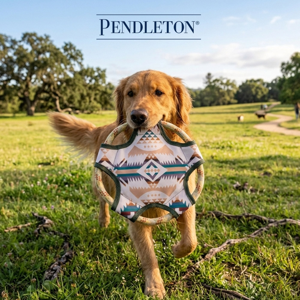 캐롤라이나 펜들턴 펫 로프 프리스비 장난감