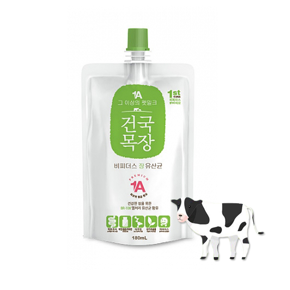 건국목장 강아지우유 비피더스 장 유산균 180ml