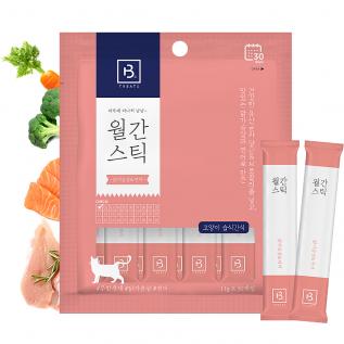 브리더랩 월간스틱 닭가슴살&연어 30p 고양이츄르