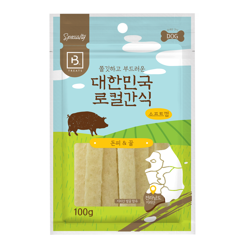 브리더랩 대한민국 로컬간식 소프트껌 돈피와 지리산꿀 100g