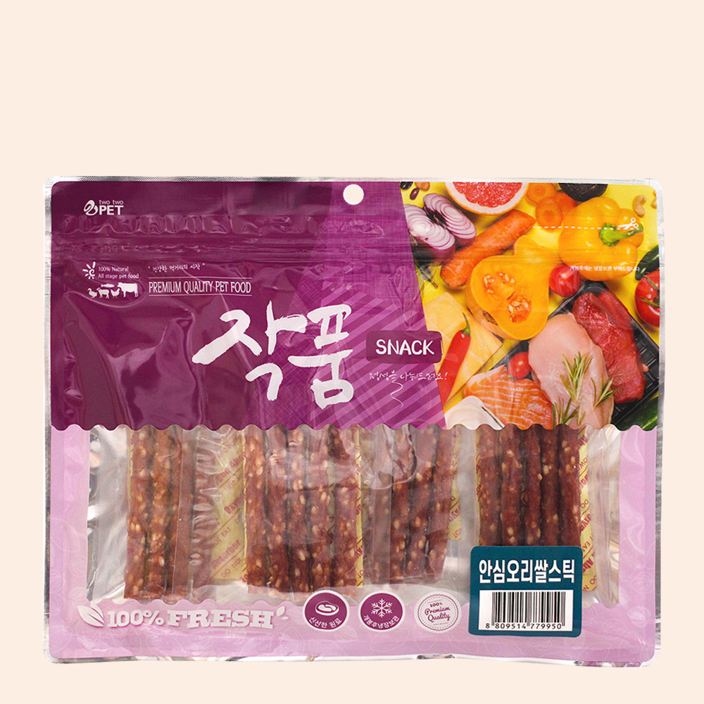 작품 안심오리 쌀스틱 300g 강아지 대용량간식