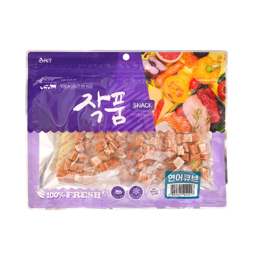 작품 연어 큐브 300g 강아지 대용량간식