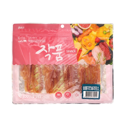 작품 숯불 치킨슬라이스 300g 강아지 대용량간식