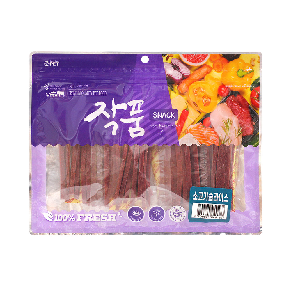 작품 소고기 슬라이스 300g 강아지 대용량간식