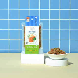 네츄럴코어 쁘띠키친 닭고기 야채 85g 강아지 습식 간식 파우치