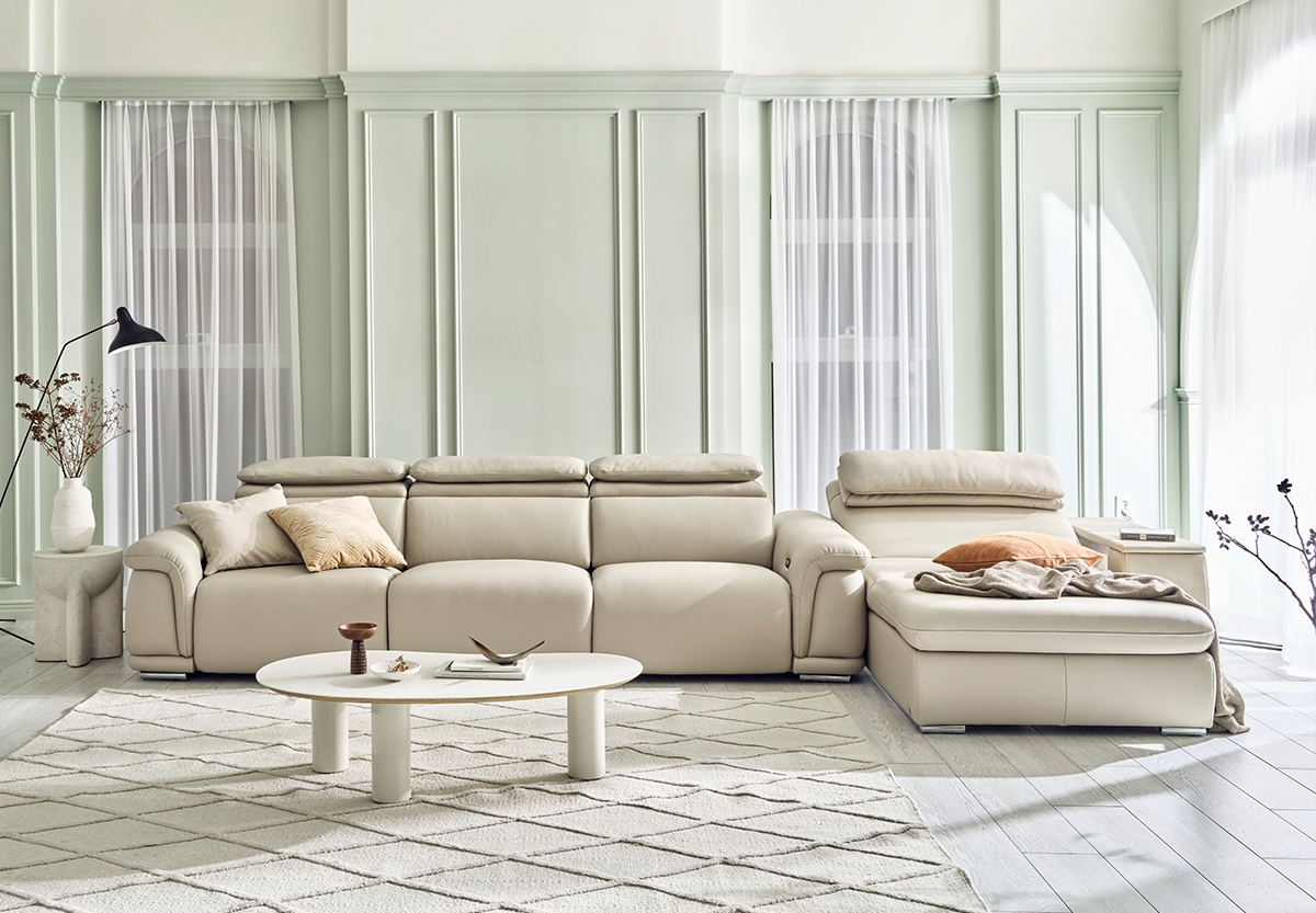 시네마 풀세트 전동 리클라이너 전체 천연가죽 소파