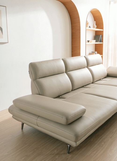 [리퍼상품]플랫b 4인 스윙 전체 통가죽 소파