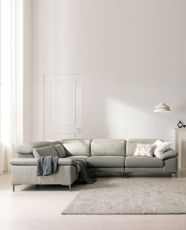 [리퍼상품]아지오 5인 코너 헤드레스트 전체 통가죽 소파