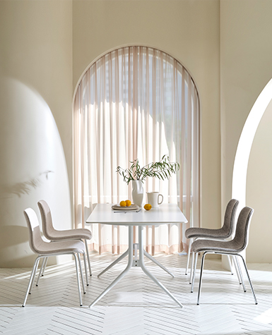 [리퍼상품]포르마 코노 포세린 세라믹 식탁 세트(4인식탁+의자4개)