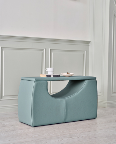 [리퍼상품]시네마 전체 통가죽 팔걸이스툴(스툴 단품)