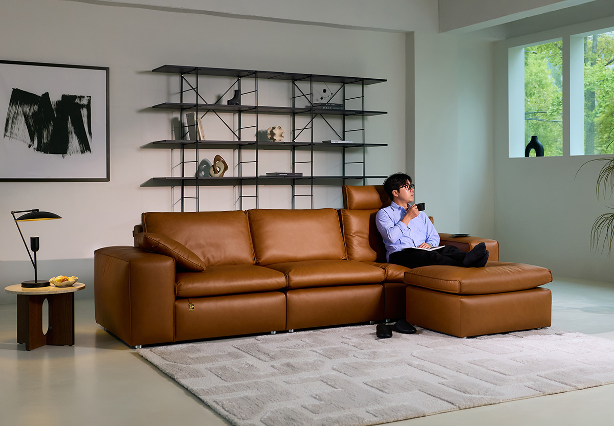 그렘보 전체 내추럴가죽 소파