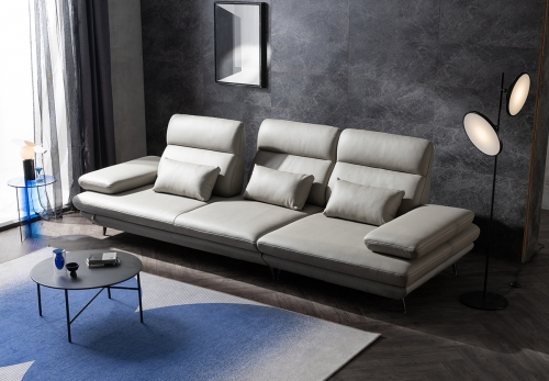 [리퍼상품]플랫b 4인 콤팩트 스윙 전체 통가죽 소파(2850)