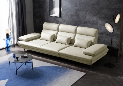 [리퍼상품]플랫b 4인 콤팩트 스윙 전체 통가죽 소파(2850)