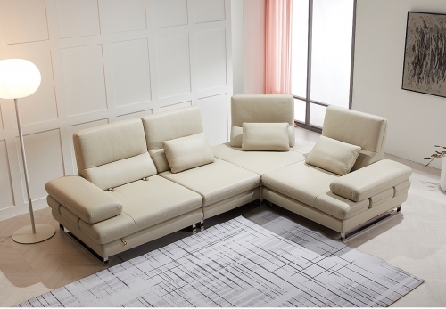 [리퍼상품]루시아 4인 코너 전체 통가죽 소파(스윙형)