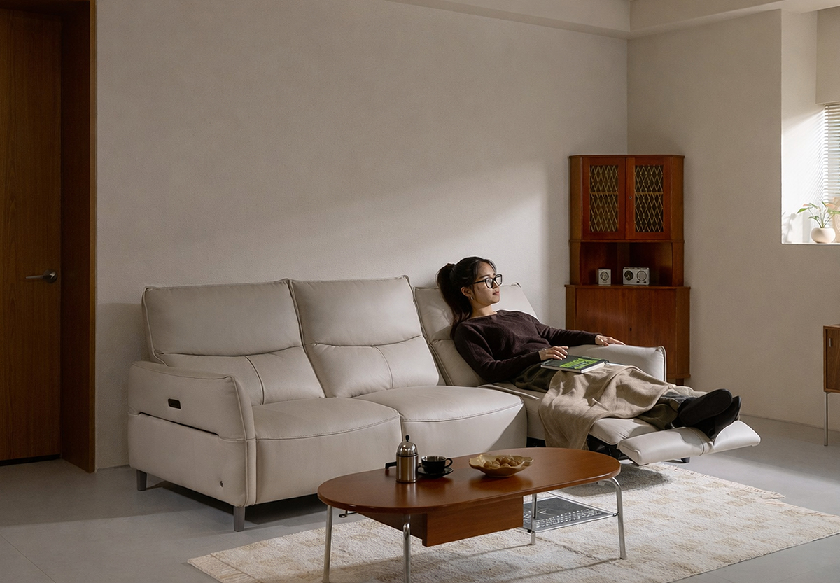 [신상 초특가]벨로아 4인 전동 리클라이너 전체 천연가죽 소파