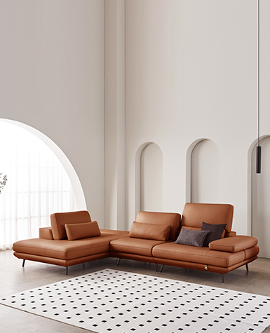 [리퍼상품]플라나 4인 오픈코너 리프트업 전체 천연가죽 소파