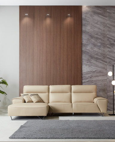 [리퍼상품]몽베르 6인 카우치 전체 통가죽 소파(우형)