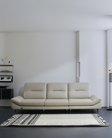 [리퍼상품]센느 3.5인 전체 천연가죽 소파(스툴포함)