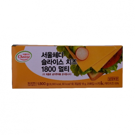 [알뜰상품] 서울우유 체다 슬라이스 치즈 1.8kg / 소비기한 2024.8.1까지