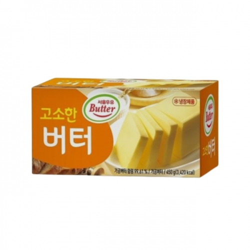 [알뜰상품] 서울우유 고소한 무염 버터 450g / 소비기한 2024.4.25까지