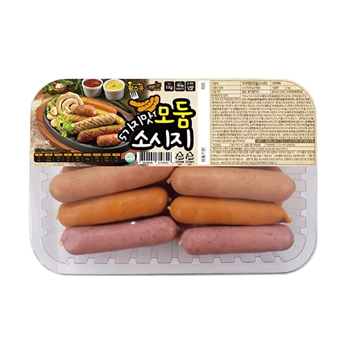 5가지맛 모둠소시지 (1000g X 2팩)