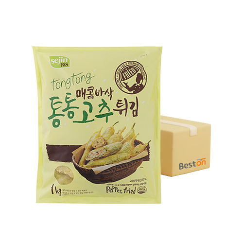 ★무료배송★ 세진 매콤바삭 통통 고추튀김 1kg 1박스(7개입)