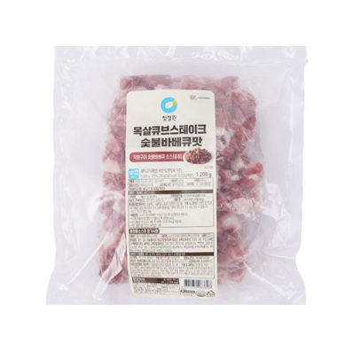 청정원 목살큐브스테이크 숯불바베큐맛 1.2kg (목살1kg+소스200g)