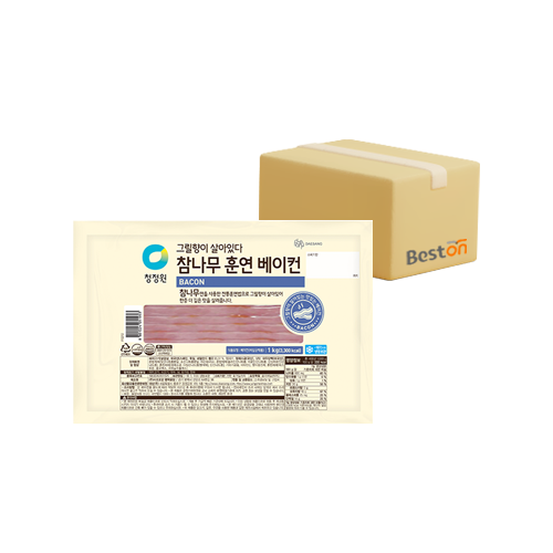 [무배] 청정원 참나무 훈연 베이컨 1kg 1박스(10개입)