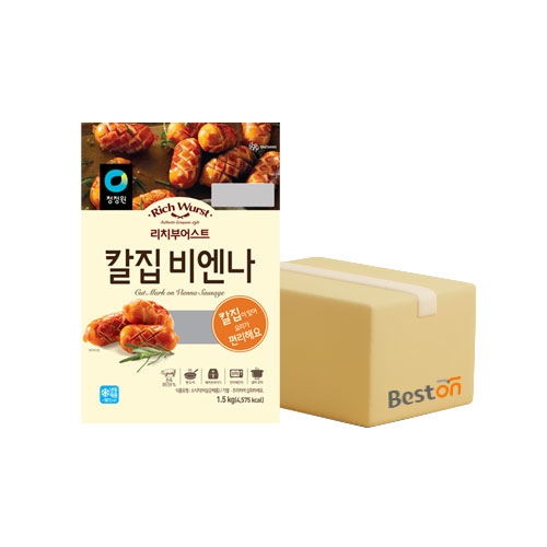 [무료배송] 청정원 리치부어스트 칼집비엔나 1.5kg 1박스(6개입)