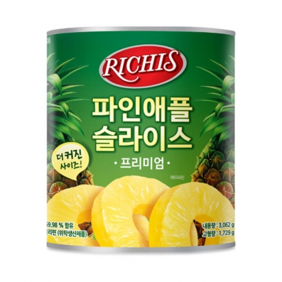 동서 리치스 프리미엄 파인애플 슬라이스 3.062kg