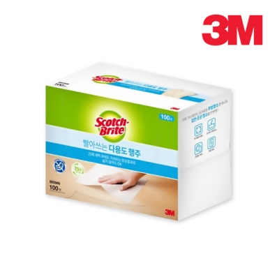 3M 빨아쓰는 다회용 행주 브라운 100매