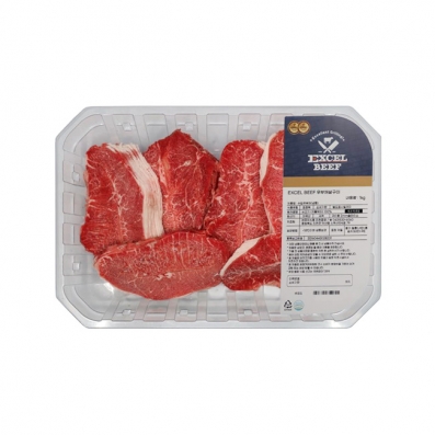 [신선축산] 엑셀비프 구이용 우부채살구이 1kg(4입) 미국산/냉동 2mm