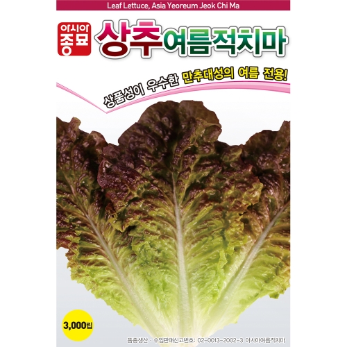 아시아종묘 상추종자씨앗 아시아 여름적치마(3000립,6만립)