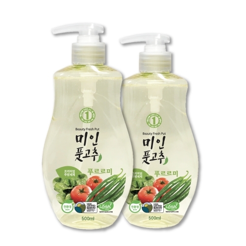 미인풋고추 주방세제 푸르르미 로하스인증천연 1set (500ml*2)