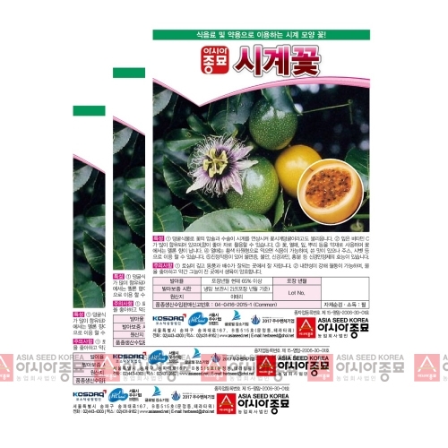 아시아종묘 패션푸르트 패션프루츠(passion fruit) 시계꽃(10립x3)