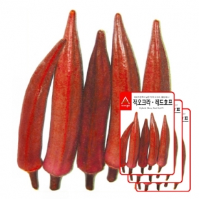 아시아종묘 오크라씨앗종자 적오크라 레드호프(150립x3)