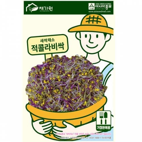 아시아종묘 새싹씨앗 적콜라비싹(30g,500g,1kg) 새싹채소