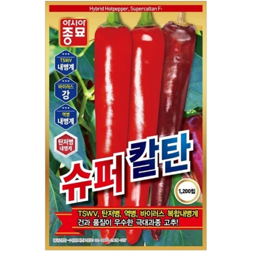 아시아종묘 고추씨앗종자 슈퍼칼탄 (1200립)