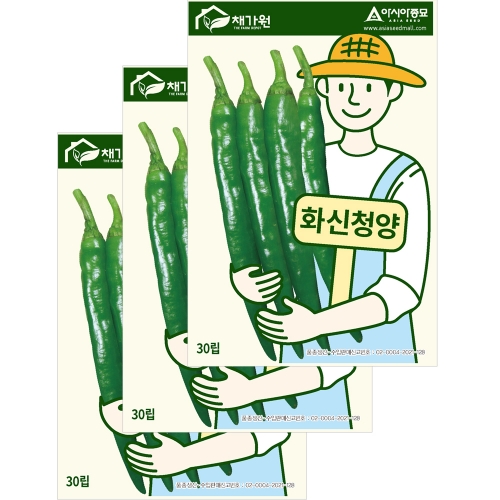 아시아종묘 고추씨앗종자 화신청양(30립x3)