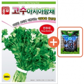 아시아종묘 씨앗 고수 아시아향채 300립 + 코코피트 플러스 5L