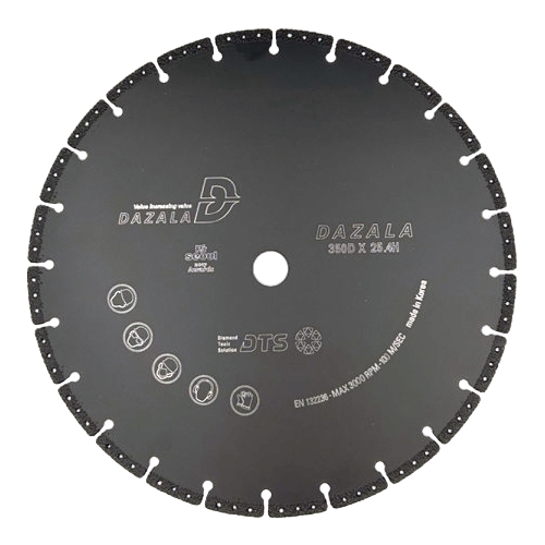 국산 다잘라 다이아몬드 멀티커터 DAZ-14 (14인치) 콘크리트 원형톱 만능날 절단석